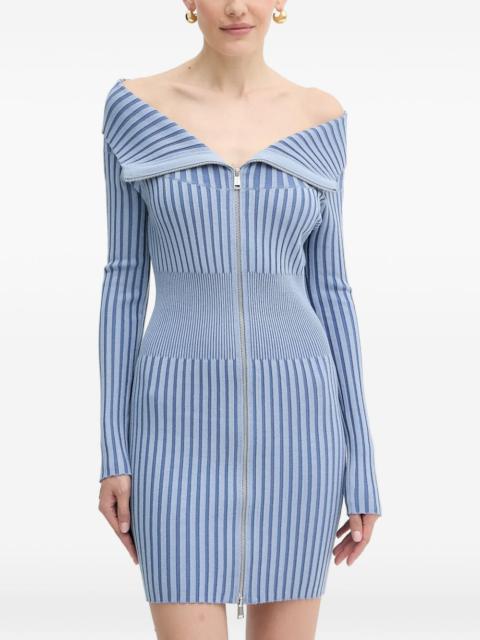 GUESS USA zip ribbed mini dress