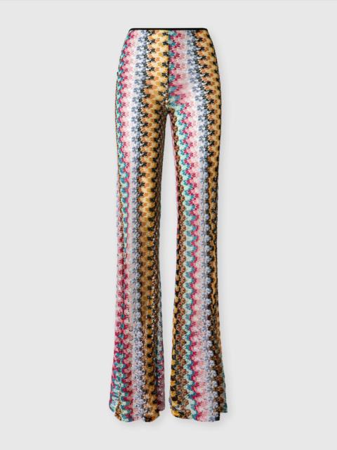 Missoni Low-rise flared trousers in lamé viscose lace