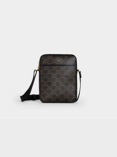 CELINE VERTICAL MESSENGER BAG  IN  TRIOMPHE CANVAS AND CALFSKIN