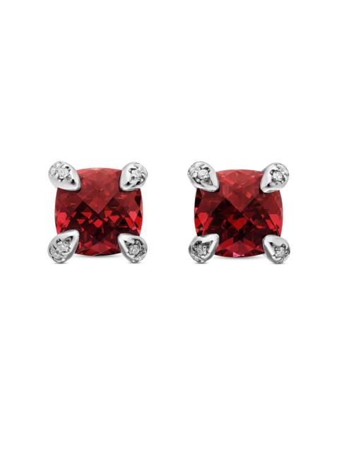 DAVID YURMAN Women's Petite Chatelaine Stud Earrings in Sterling Silver - Rhodolite Garnet