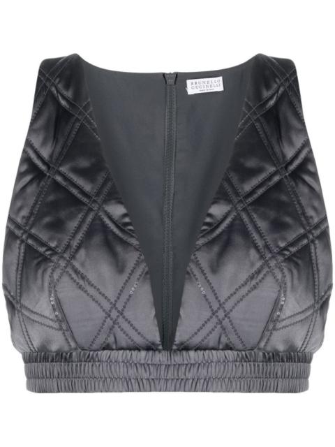 Brunello Cucinelli quilted cropped top