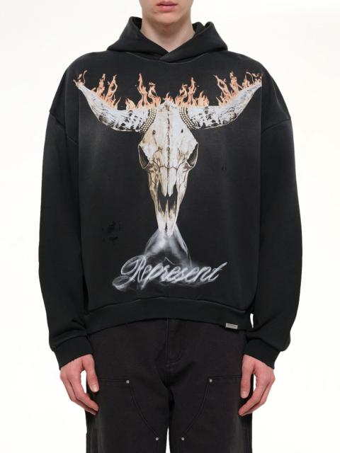 REPRESENT British Cowboys Hoodie in Stained Black