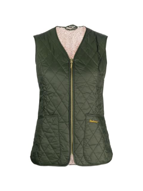 logo-embroidered quilted gilet