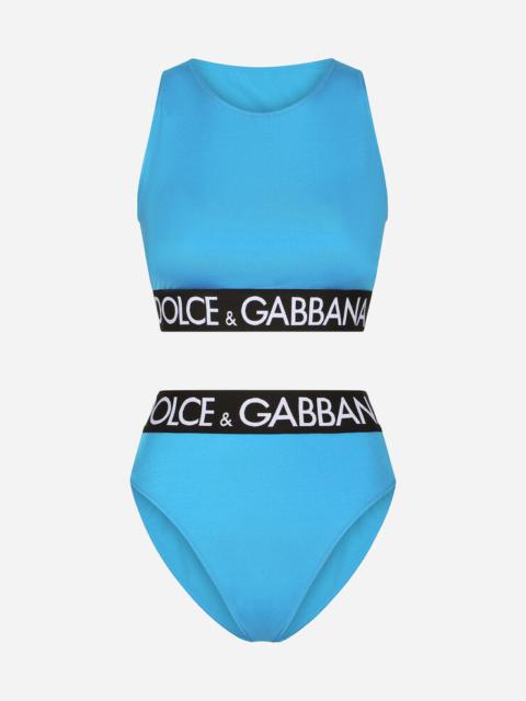 Dolce & Gabbana Halterneck bikini with branded elastic