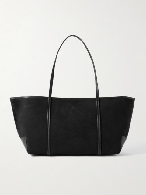 ST. AGNI Bateau Leather-trimmed Suede Tote