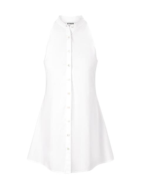 STAUD Women's Shirley Cotton Poplin Halter Minidress - White