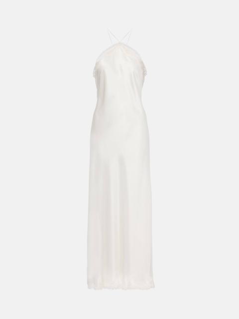 RIXO Bridal Harlan lace-trimmed satin slip dress