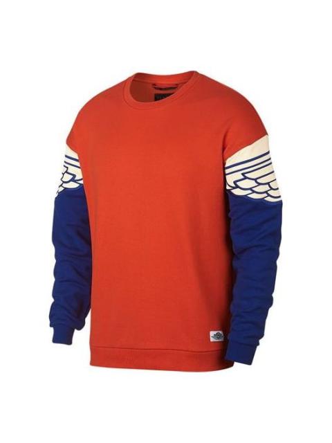 Air Jordan Splicing Wings Pattern Casual Round Neck Pullover AO0427-891