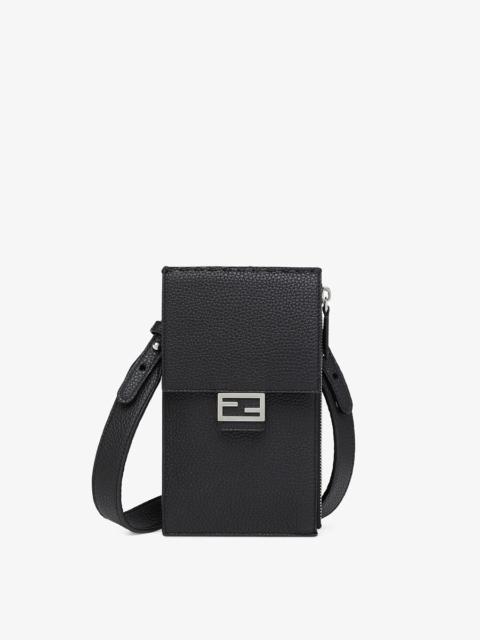 FENDI Black leather mobile phone holder