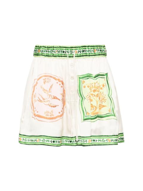 Porcelain silk shorts