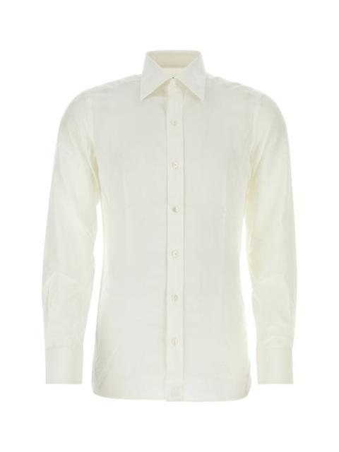 White lyocell blend shirt