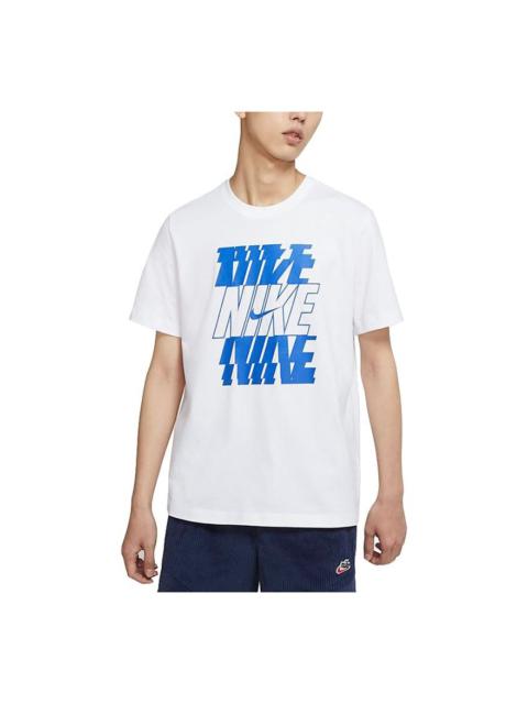 Nike Sportswear Alphabet Printing Casual Sports Short Sleeve White DB6476-100