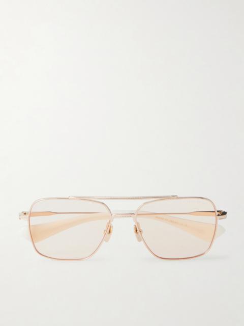 DITA Flight-Seven Aviator-Style Gold-Tone Titanium Sunglasses