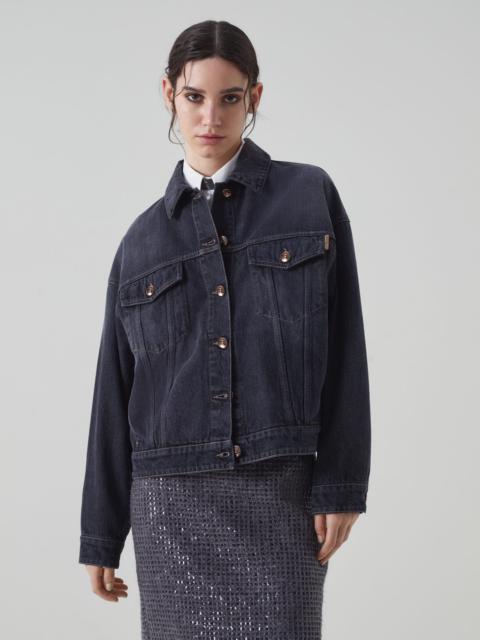 Brunello Cucinelli Authentic denim jacket with shiny tab