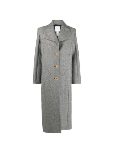 PATOU stripe-pattern virgin wool coat