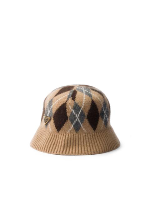 Prada argyle-knit bucket hat