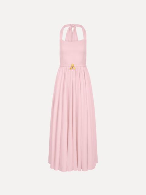 Oscar de la Renta SLEEVELESS STRETCH COTTON POPLIN SATEEN DAY DRESS