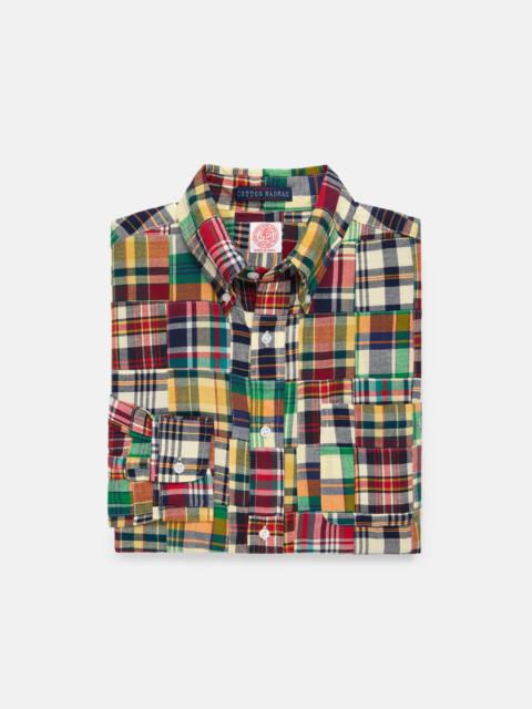J. PRESS PATCHWORK MADRAS BUTTON DOWN SPORT SHIRT