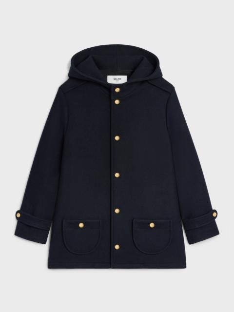 CELINE hooded Triomphe coat in wool felt