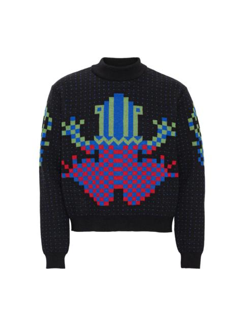 HENRIK VIBSKOV CROSS STITCH SWEATER - BLACK FROG