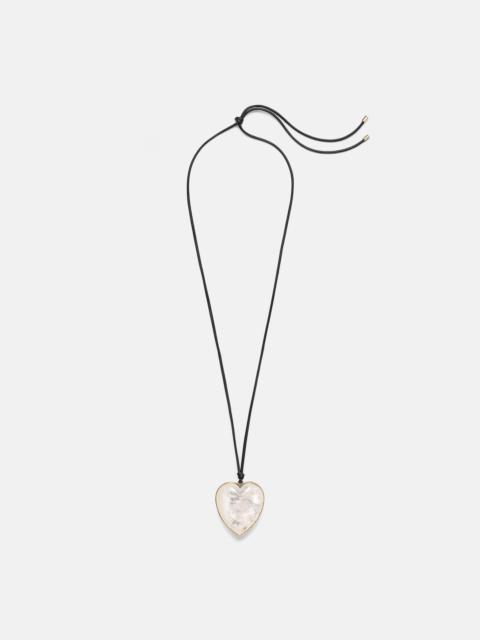JENNIFER FISHER 14kt gold-plated and leather necklace with quartz