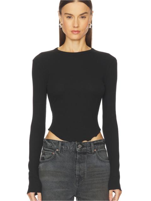 GRLFRND Scoop Hem Long Sleeve Tee