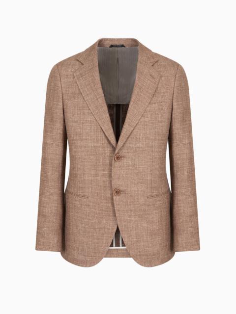 George line single-breasted jacket in linen and silk