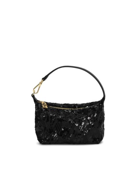 GANNI small Butterfly sequin-embellished pouch
