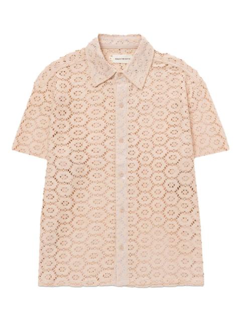 HONOR THE GIFT crochet woven button-up shirt