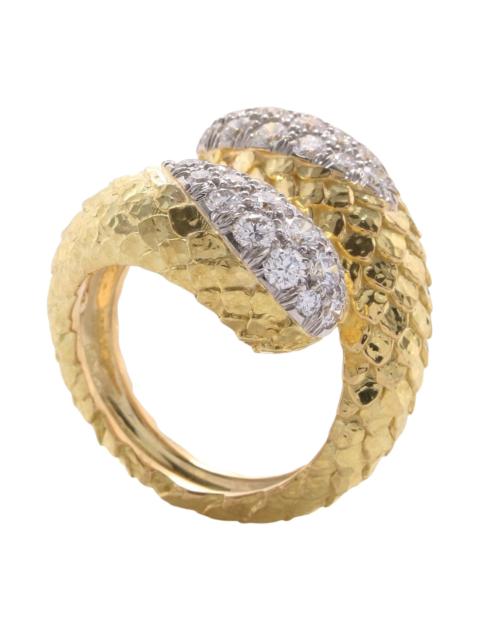 DAVID WEBB Diamond Park Avenue Crossover Ring