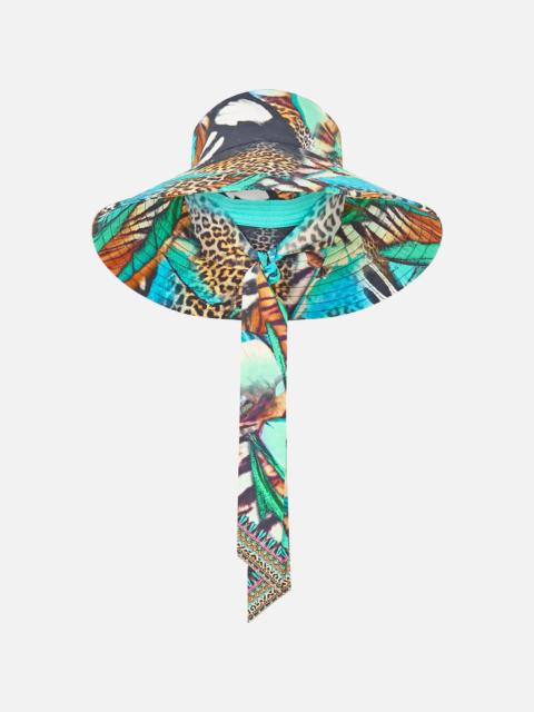 CAMILLA WIDE BRIM BUCKET HAT WITH TIE BUTTERFLY BOHEMIA