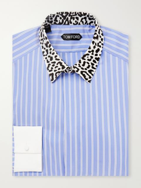 TOM FORD Striped Silk-Satin Shirt