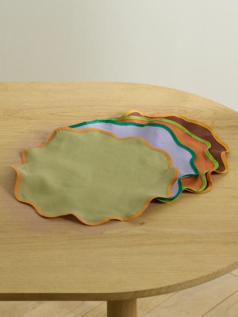 La DoubleJ Cloud Set Of Four Linen Placemats