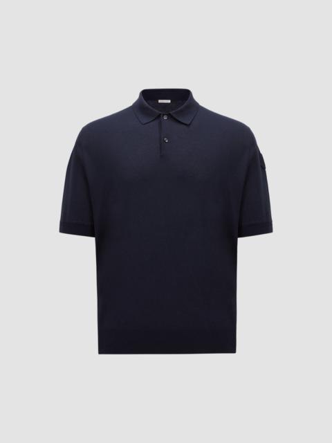 Moncler Silk & Linen Knit Polo Shirt