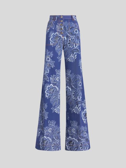 PRINTED FLARED JEANS