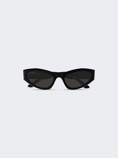 BALENCIAGA Cat-eye Sunglasses Shiny Solid Black