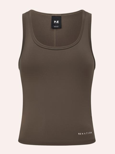 P.E NATION REFINE SCOOP TANK IN DARK OLIVE