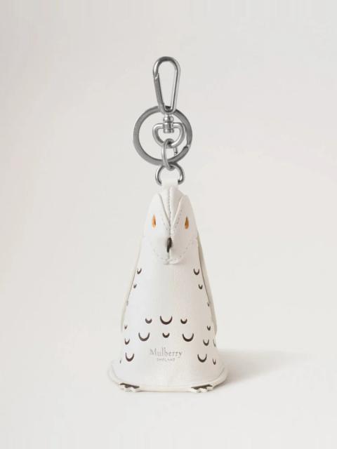 Mulberry Case Keyring - Owl White Silky Calf