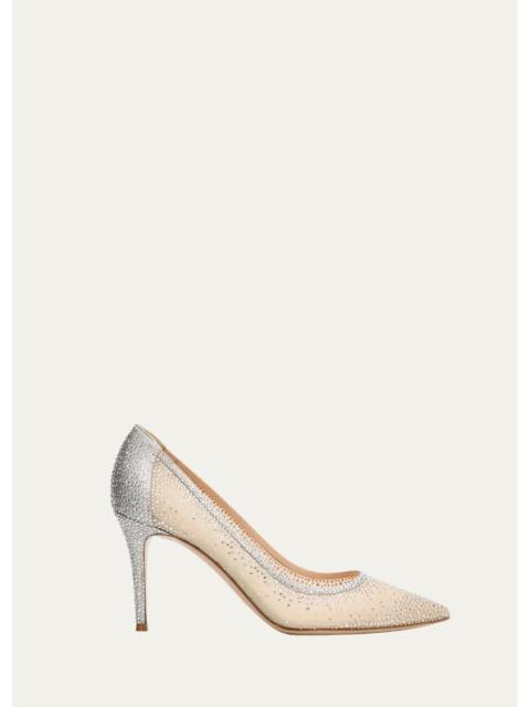 Gianvito Rossi 85mm Embellished Organza Pumps