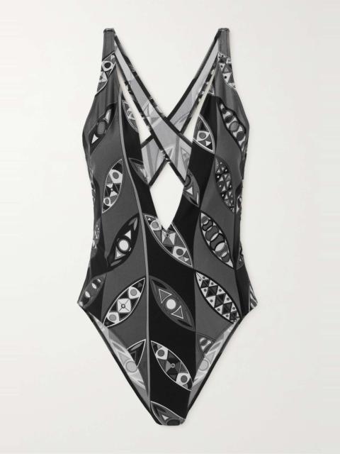 PUCCI Printed open-back swimsuit