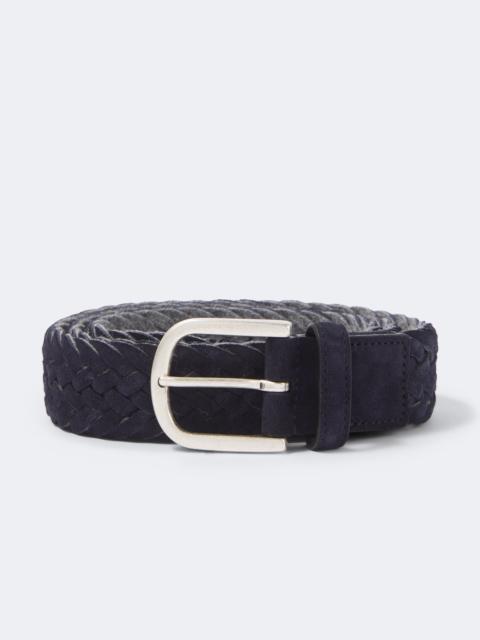 Canali Braided suede belt