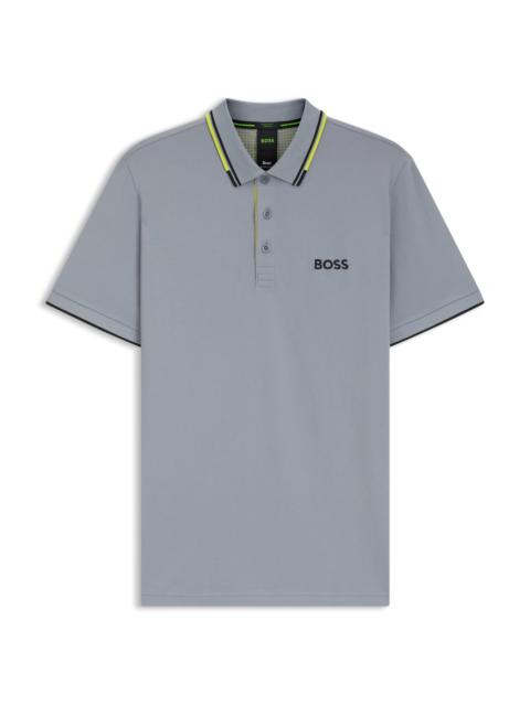 BOSS POLO SHIRT WITH CONTRAST LOGOS