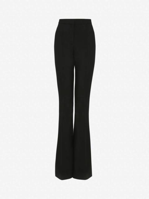 Women's High Waisted Flared Trousers in Black