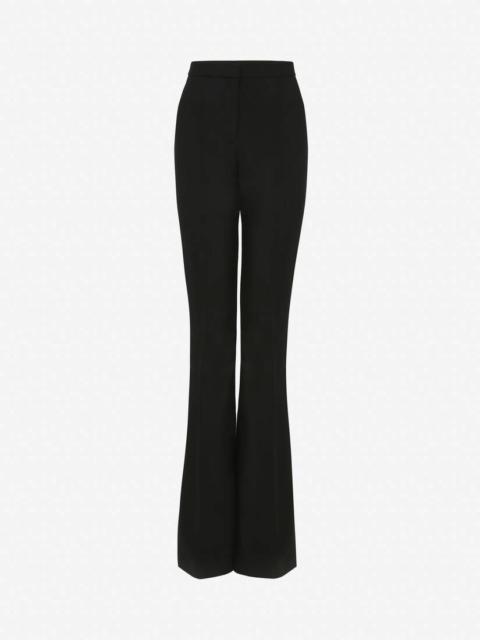 Alexander McQueen Women's High Waisted Flared Trousers in Black