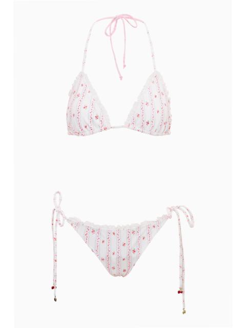 LoveShackFancy Harbor Cherry Stripe Bikini
