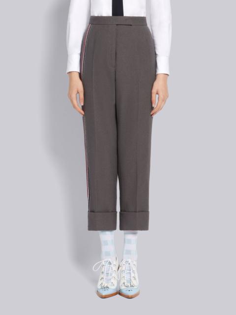 Thom Browne Dark Grey Cotton Boucle Suiting Side Engineered Stripe Classic Trouser