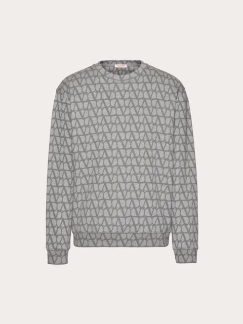 Valentino COTTON CREWNECK SWEATSHIRT WITH TOILE ICONOGRAPHE PRINT