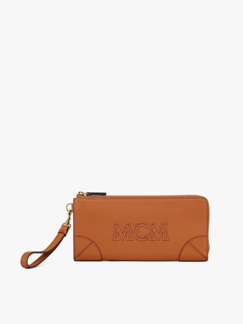 MCM Aren Zip Around Wallet in Spanish Calf Leather