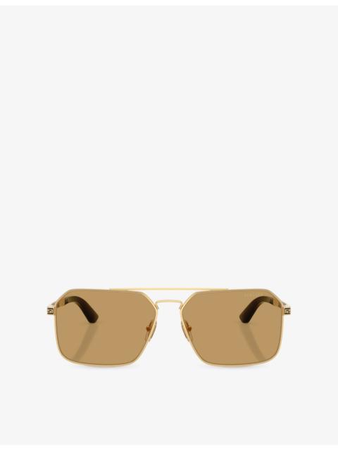 VERSACE VE2306 Square-Frame Metal Sunglasses