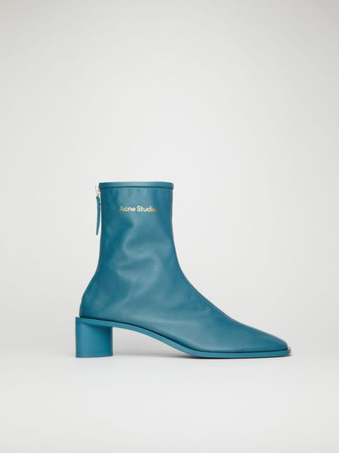 Acne Studios Branded leather boots teal blue/teal blue
